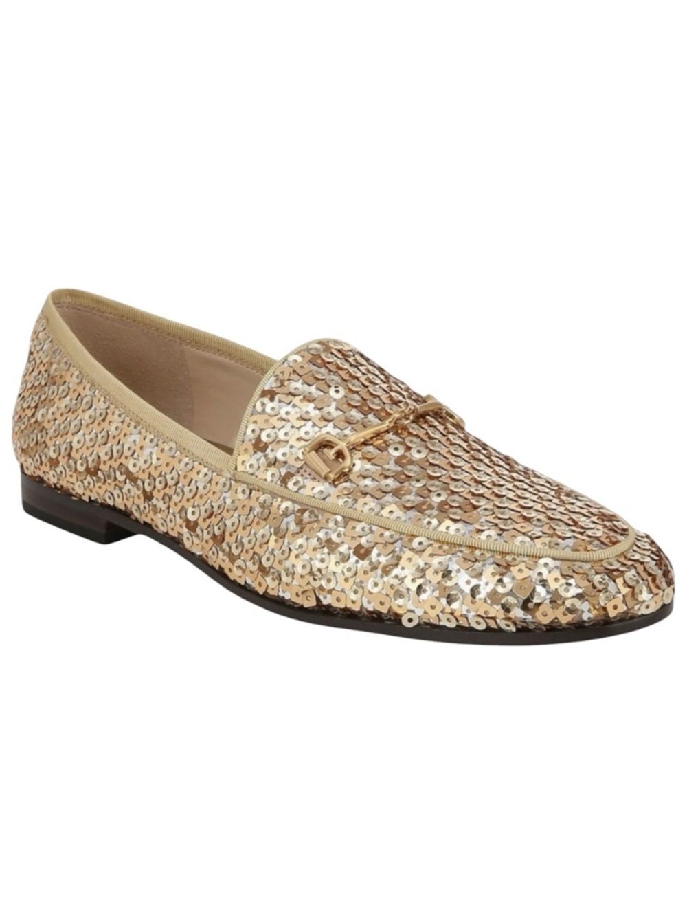Sam Edelman Loraine Gold Sequin Loafer Flats Size 5.5 NWT
